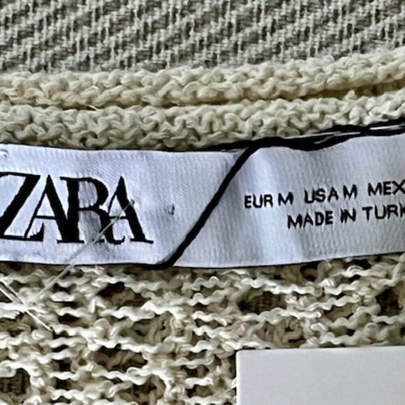 Zara Knitted Side Cutout Crochet Sweater Tank Top Sleeveless Cream Ivory M NWT - Picture 15 of 16